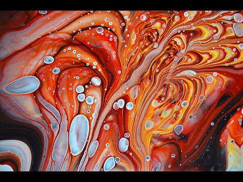 Видео: ШОКоладно- карамельный Флюид Арт/ Интерьерная картина акрилом.