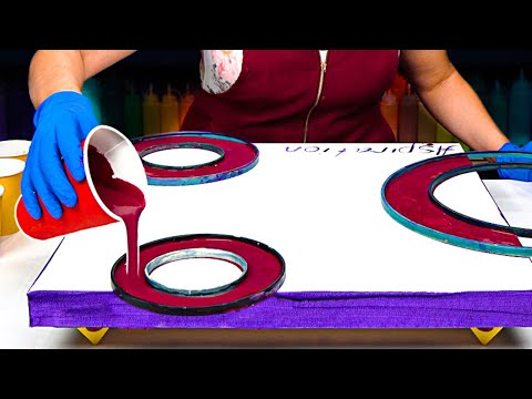 Видео: Будьте изобретательны!🤩 6 выдающихся идей абстрактного искусства - так здорово!🔥 Акриловая заливка