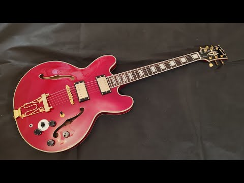 Видео: Обзор сборки и звука доработанной китайской реплики Gibson ES-335, сделанной из ES-355TD