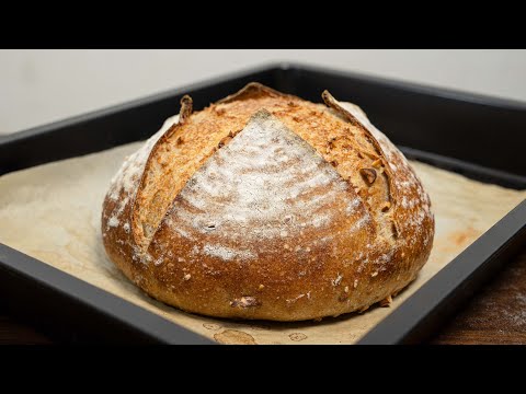 Видео: Не нужно месить тесто! Самый вкусный цельнозерновой деревенский хлеб!