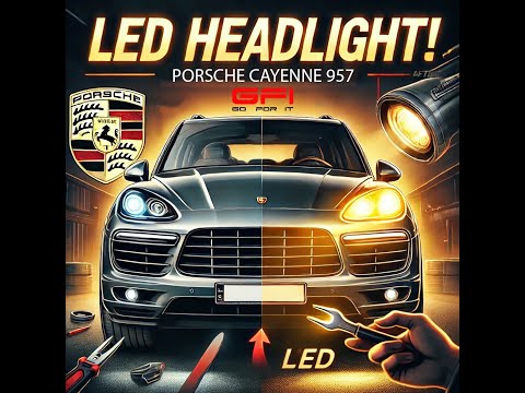 Видео: Светодиодные фары Porsche Cayenne 957 до и после