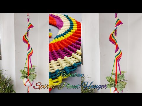 Видео: Радужная спиральная вешалка для растений | Учебное пособие по вешалке для растений макраме
