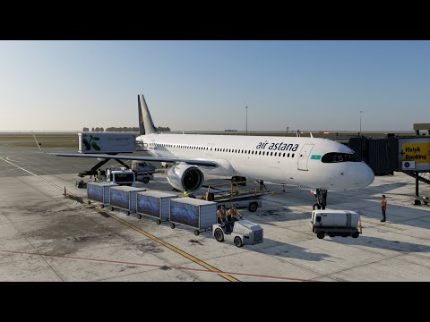Видео: Астана - Франкфурт-на-Майне | Airbus A321-271NX LR EI-KGG | Air Astana | UACC - EDDF | X-Plane 12.3