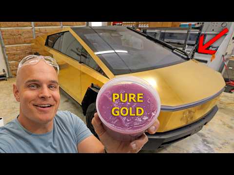 Видео: Первый Tesla Cybertruck из НАСТОЯЩЕГО ЗОЛОТА - Сколько это стоило!?