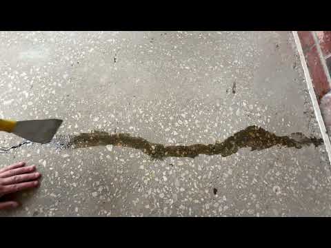 Видео: Стабилизация трещин в бетоне для нанесения покрытия.