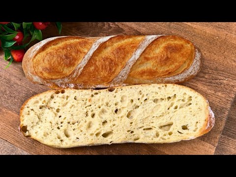 Видео: Никакого замешивания! Идеальный багет, который вы можете приготовить дома (всего 3 шага)