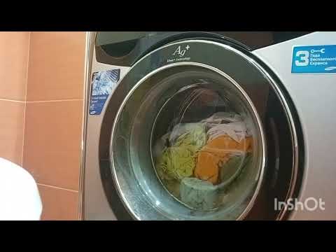 Видео: стирка на  Samsusng DIAMOND 6 .kg wf9592QR хлопок 40. 1200
