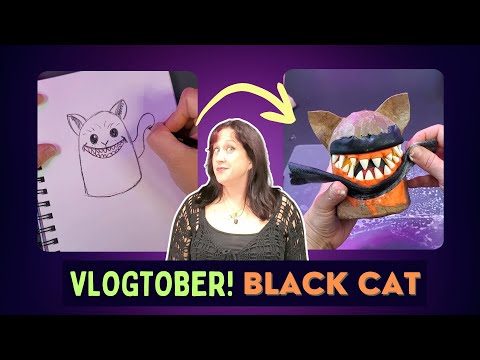 Видео: Vlogtober 5: Делаем черного кота из папье-маше