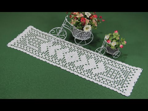 Видео: САЛФЕТКА-дорожка с СЕРДЕЧКАМИ в технике ФИЛЕЙНОГО ВЯЗАНИЯ. ОЧЕНЬ простая СХЕМА. Часть первая.
