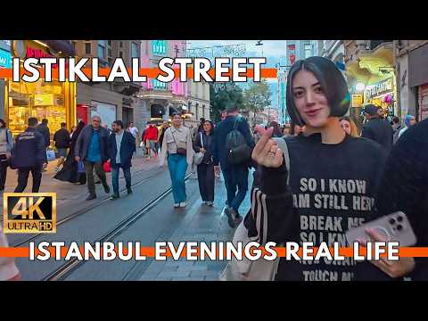Видео: Стамбул, Турция 2025: Вечерняя прогулка по улице Истикляль | Реальная атмосфера, люди и магазины