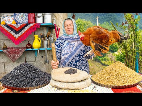Видео: Вы когда-нибудь видели чёрный нут? | Настоящий деревенский обед с петухом 🐓