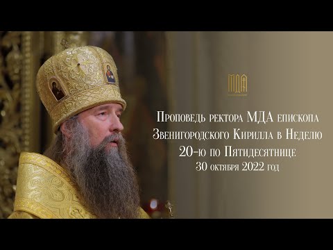Видео: Проповедь ректора МДА епископа Звенигородского Кирилла в Неделю 20-ю по Пятидесятнице