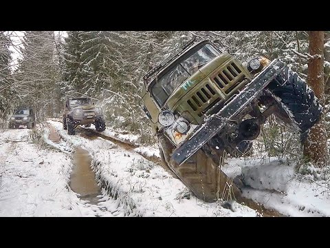 Видео: Что может ЗИЛ ПЕРЕЛОМКА с двигателем от КОМБАЙНА НИВА на бездорожье с Уазами