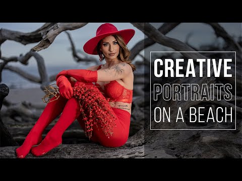 Видео: Творческие портреты на пляже с использованием внешней вспышки