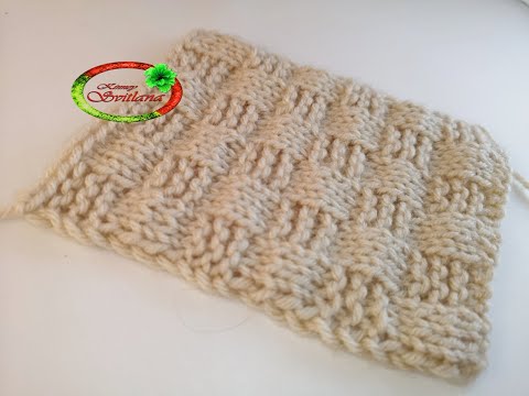 Видео: №21 Простой, легкий узор2 спицами Только лицевые и изнаночные петли. "Плетенка" Объемный рельефный.