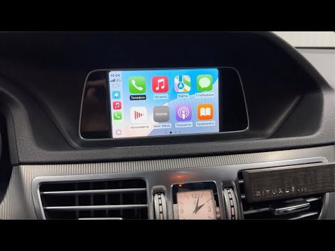 Видео: Mercedes E212 2013 установка Carplay, Android Auto на штатную магнитолу NTG 4.5, камеры заднего вида