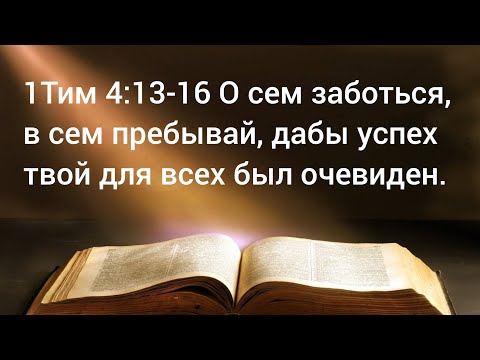 Видео: 1Тим 4:13-16 О сем заботься, в сем пребывай, дабы успех твой для всех был очевиден. 12.09.24