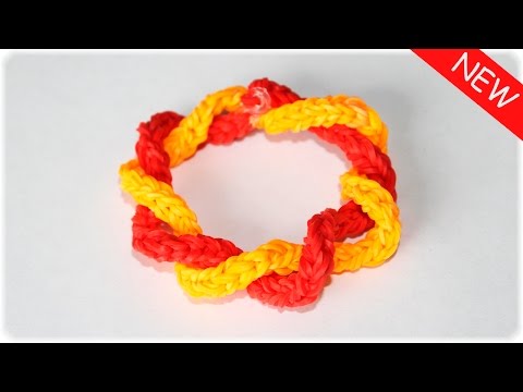 Видео: Красивый и простой браслет из резинок на рогатке Rainbow Loom