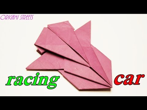 Видео: Спортивная машина из бумаги. Оригами спорткар