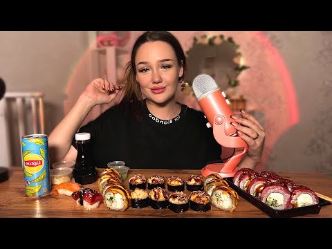Видео: асмр мукбанг роллы 🍣 болтаю о беременности🤰🏽