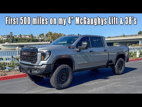 Видео: Первые 500 миль на моих 4-дюймовых подъемниках McGaughys и 38-дюймовых шинах