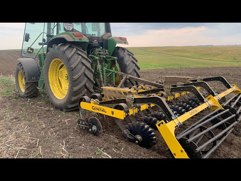 Видео: Лущильник від GENERAL 3,2м.Перша робота в полі в агрегаті з John Deere 6900.