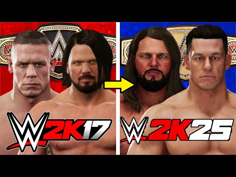 Видео: Я включил бой Джона Сины против Эй Джей Стайлза в каждую игру WWE!