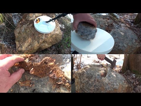 Видео: Нашёл жильное золото - часть 2, проверка кварца металлоискателем по золоту