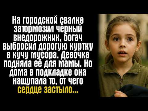 Видео: На городской свалке затормозил чёрный внедорожник, богач выбросил дорогую куртку в кучу мусора.