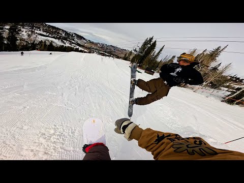 Видео: Брайтон, штат Юта, круги в парке. Сноубординг от первого лица.