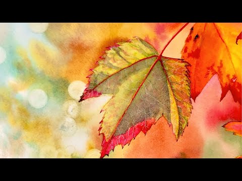 Видео: Как рисовать осенние листья акварелью