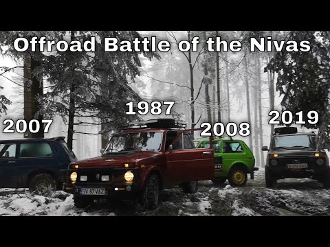 Видео: 4 Lada Niva in Mud Snow Offroad | Лада Нива в грязи, снегу, бездорожье