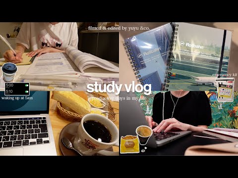 Видео: Study Vlog | Подъём в 5 утра и 8 часов учёбы 📚👩🏻‍💻 | productive day | emergency kit | self cafe