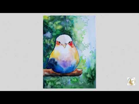 Видео: Пъстро пиленце с акварел - част 1