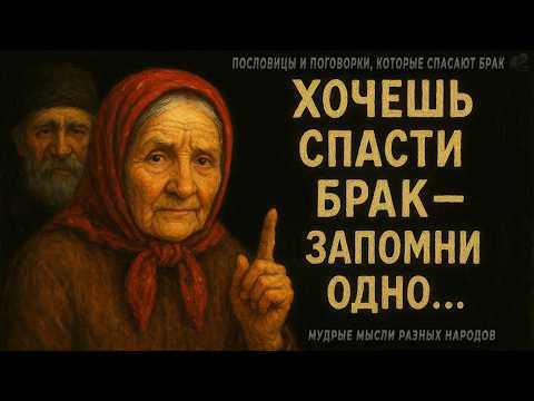 Видео: Пословицы и поговорки, которые спасают брак! Мудрые мысли разных народов