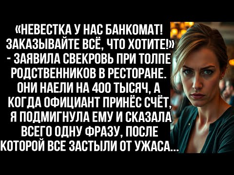 Видео: «Невестка у нас банкомат! Заказывайте всё что хотите!» — заявила свекровь. Её родные наели на 400тыс
