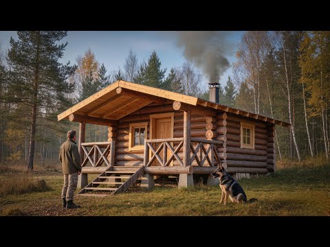 Видео: Мужчина построил ДЕРЕВЯННЫЙ ДОМ за 10 дней | От начала до конца от @luxobushcraft