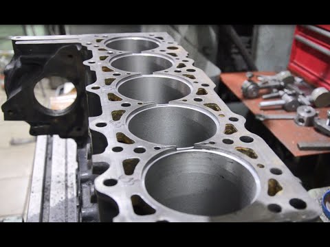 Видео: Гильзовка блока цилиндров ОМ 602