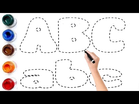 Видео: Как научиться рисовать и раскрашивать алфавит ABC для детей младшего возраста / Простое пошаговое...