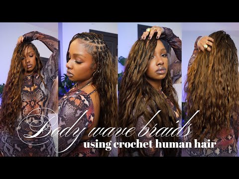 Видео: Коричневые косы в стиле бохо с изогнутым боковым пробором | С использованием натуральных волос дл...