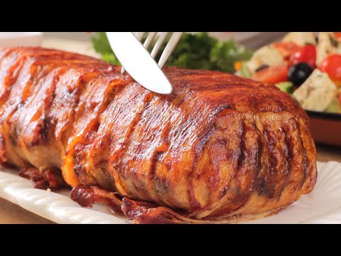 Видео: Это было так вкусно, что мои гости попросили рецепт. Куриный рулет в беконе. Мммм!