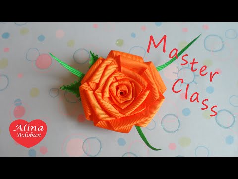 Видео: Роза из Репсовых Лент . Мастер класс / How to Make : Rose from rep Lent. Diy