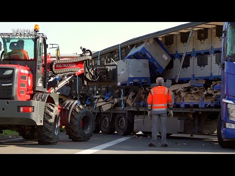Видео: VN24 - Нестандартная разгрузка грузовика с запчастями Land Rover после аварии