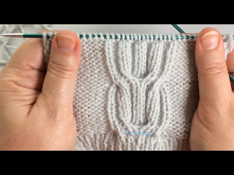 Видео: Жгут "Лира" / Двусторонний узор / Вязание спицами.