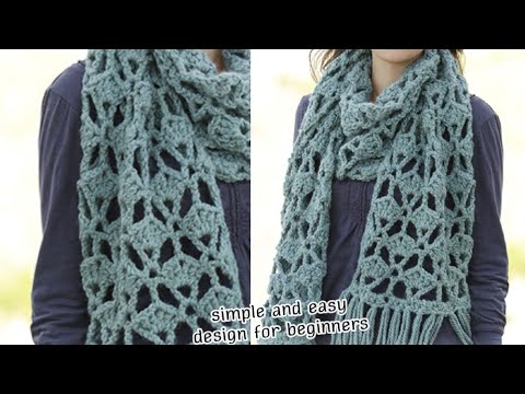 Видео: Как связать крючком простую женскую шаль с забавным ажурным узором