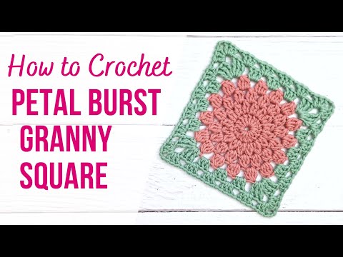 Видео: Как связать крючком бабушкин квадрат «Взорвавшийся лепесток» | Пошаговое руководство | Американск...