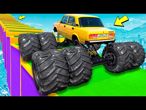 Видео: КАК ДАЛЕКО СМОЖЕТ ЧИТ МОНСТР ТРАК ЗАБРАТЬСЯ ПО СТУПЕНЬКАМ ЛЕСТНИЦЫ? ЭКСПЕРИМЕНТЫ ГТА 5!