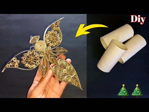Видео: Такая красота! Изготовление елочного ангела из рулонов бумажных салфеток — идеи для переработки