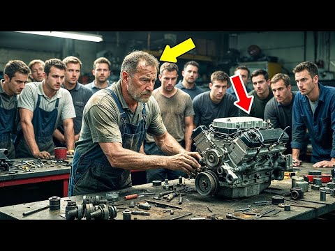 Видео: Уборщик из автосервиса решил починить сложный двигатель на спор — то, что случилось потом, потрясло 