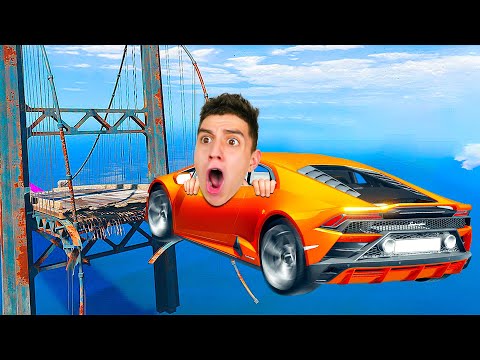 Видео: УЛЬТРА ДОРОГИЕ МАШИНЫ vs РАЗРУШЕННОГО МОСТА! РАЗБИЛ ЛАМБО !!!